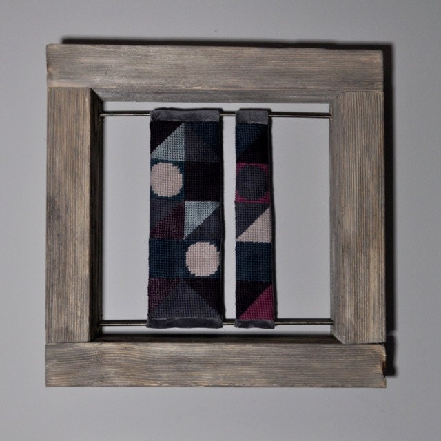 Hand needlepointed framed art NO 2 - fiber art, textile art