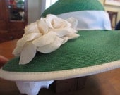 Vintage Georgi Green Straw Hat
