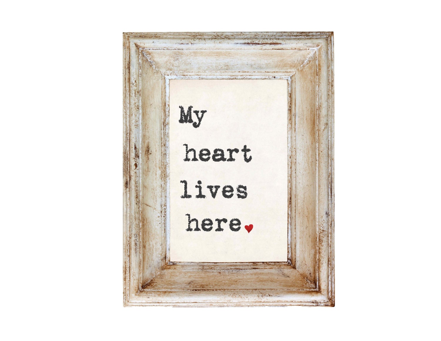 Art, 8 b y 10, My Heart Lives Here, Housewarming Gift, Kitchen, Living Room, Office Space, Craft Room