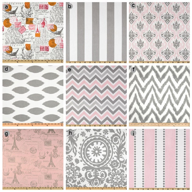 Custom Crib bedding - Paris Pink