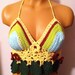 Crochet Festival Top, Crochet Flower Leaf Hippie Festival Halter Top by Vikni Crochet