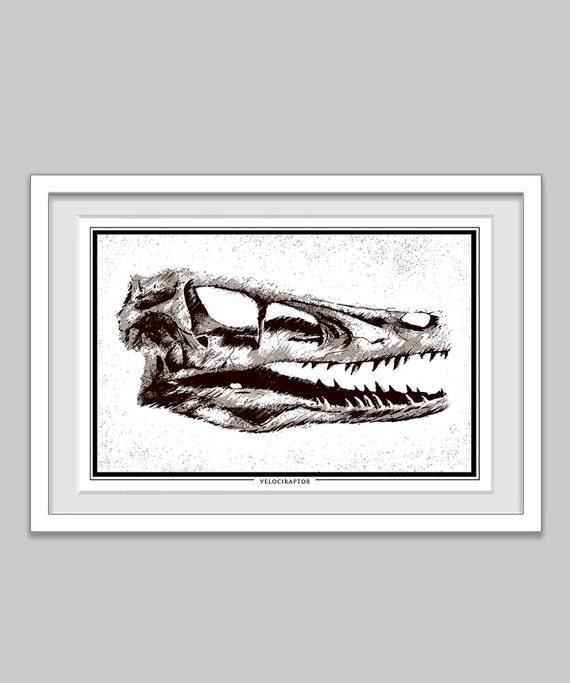 Velociraptor - Screen-print Poster - 12X18 - Limited Ed. 50 - S&N