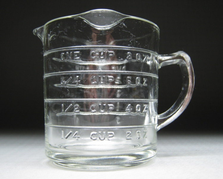 Vintage 3 Spout Measuring Cup With No Marks Up To One Cup Kitchen Glassware Glass Depression Era 1898