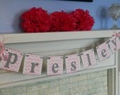 Childrens NAME Chevron Baby Shower Decoration Birthday Banner Party Decorations Baptism Banner Photo Prop You Pick the Colors