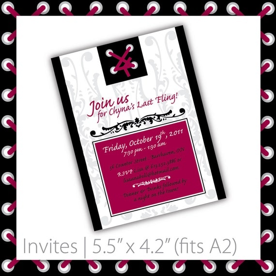 Bachelorette Party Invitations . PRINTABLE . Gothic Essence
