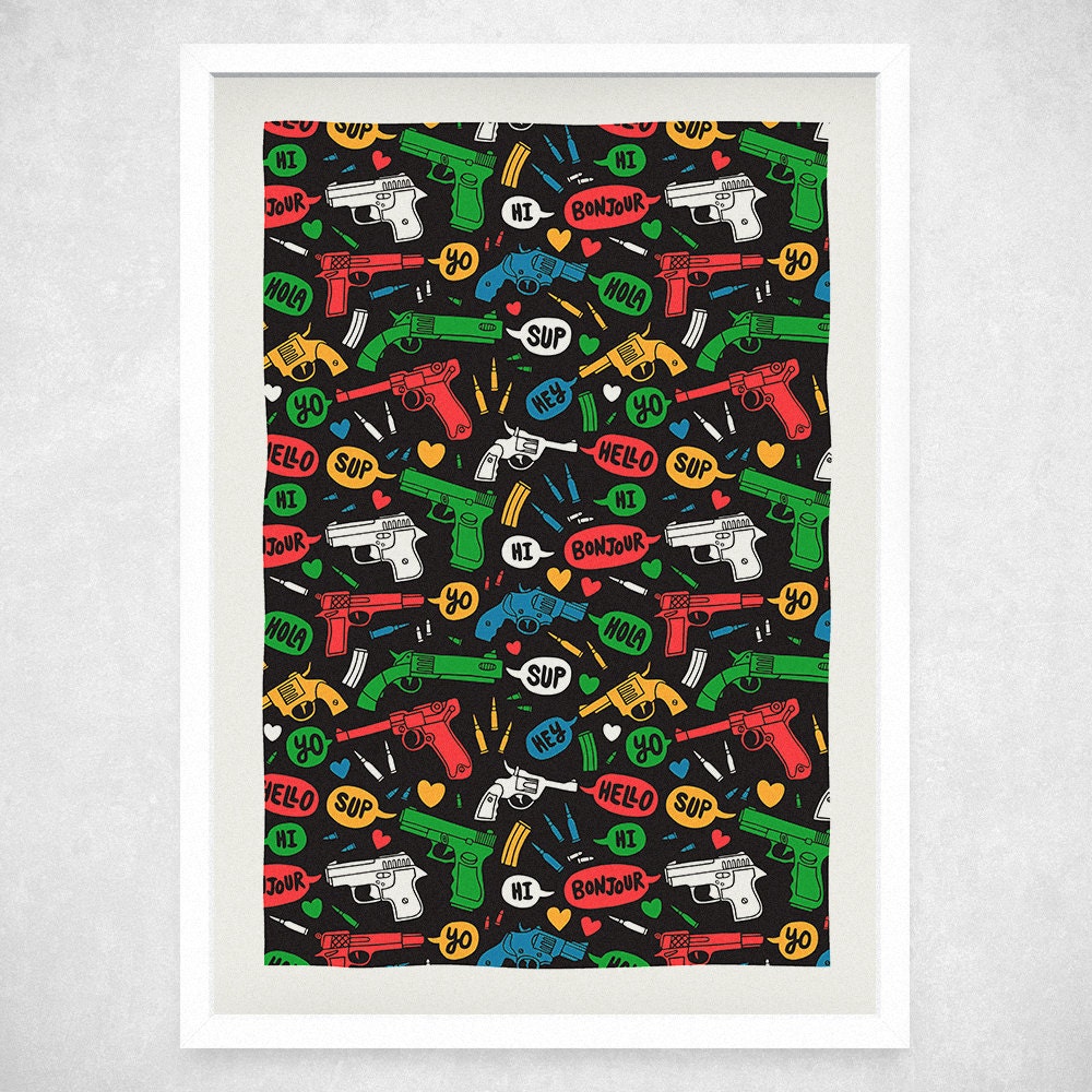 Say Hello To My Little Friend - A3 Art Print - typographic print, typography poster, hand lettering, typographical art, wall art, wall decor