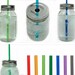 Five Mason Jar To-Go Tumbler Lids - Reusable Canning Jar Tops and Straws - You Pick Colors - 9" Straw