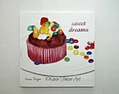 Art Print Chocolate Cupcake Ready To Hang 6 x 6