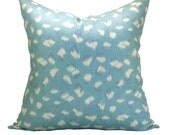 Kelly Wearstler Feline pillow cover in Lake/Slate - 18 x 18