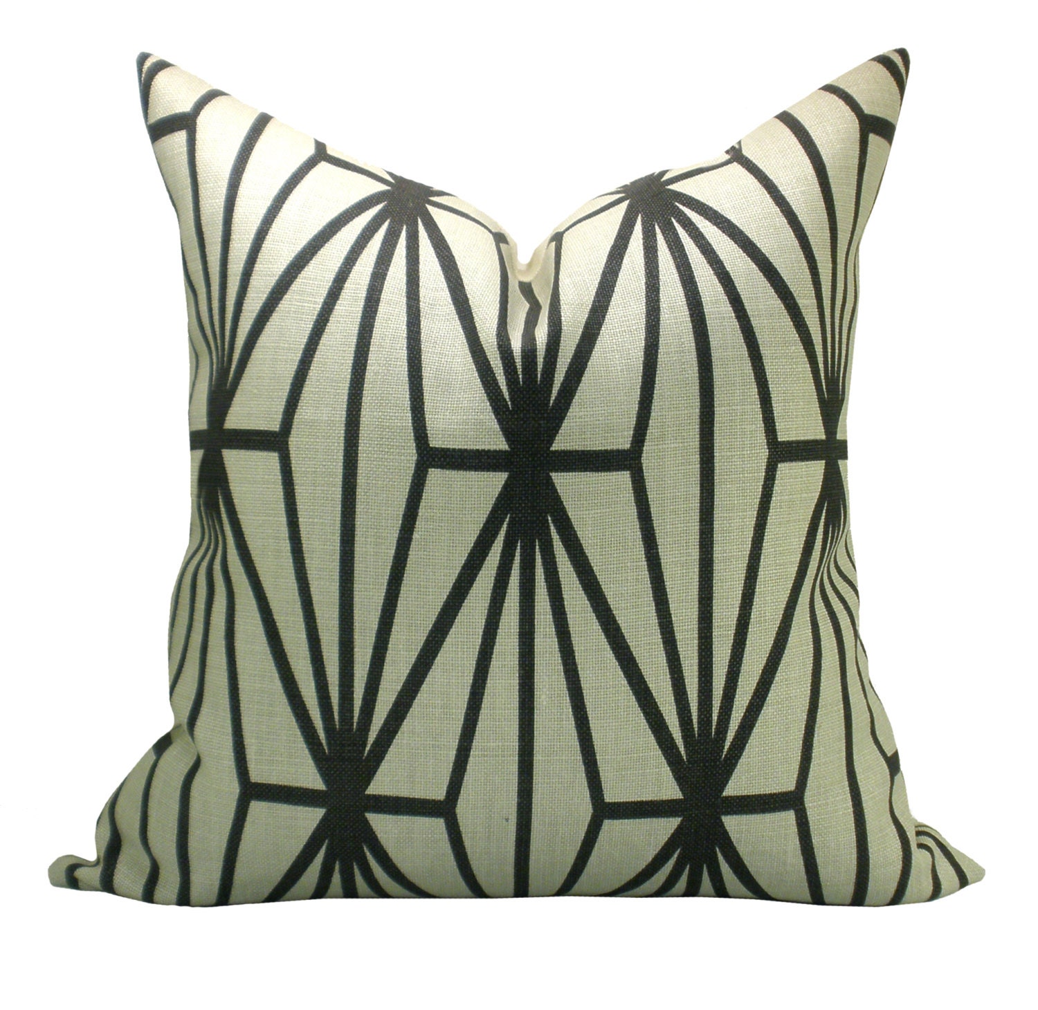 Kelly Wearstler Katana pillow cover in Ivory/Ebony - 22 x 22