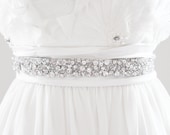 ADELE I - Clear Rhinestone Beaded Bridal Wedding Belt
