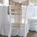 Set of 2 Stitched Burlap Chair Sash Rustic Wedding Decor
