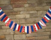 Patriotic 4th of July Felt and Burlap Garland with Chevron and Polka Dots Il_170x135