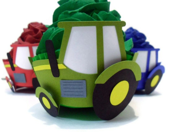 Tractor Cupcake Wrappers - set of 12 Il_570xn