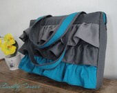 15% off -TOTE ruffle Laptop bag Super Padded  8mm-Compartment-can be any Size or Color-2 zippers-Waterproof Lining