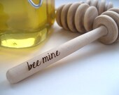 Set of 5 Valentine Bee Mine Engraved Honey Dipper - Honey Pot Stick Bee Mine Honey Dipper Valentine Favor
