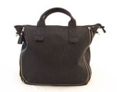 Handmade vegan leather handbag Tote Black - the Seanna -20% launch discount
