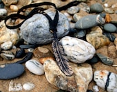 Studded Leather Feather Necklace jewelry