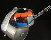 Pudgy Elephant Bot - found object robot sculpture assemblage