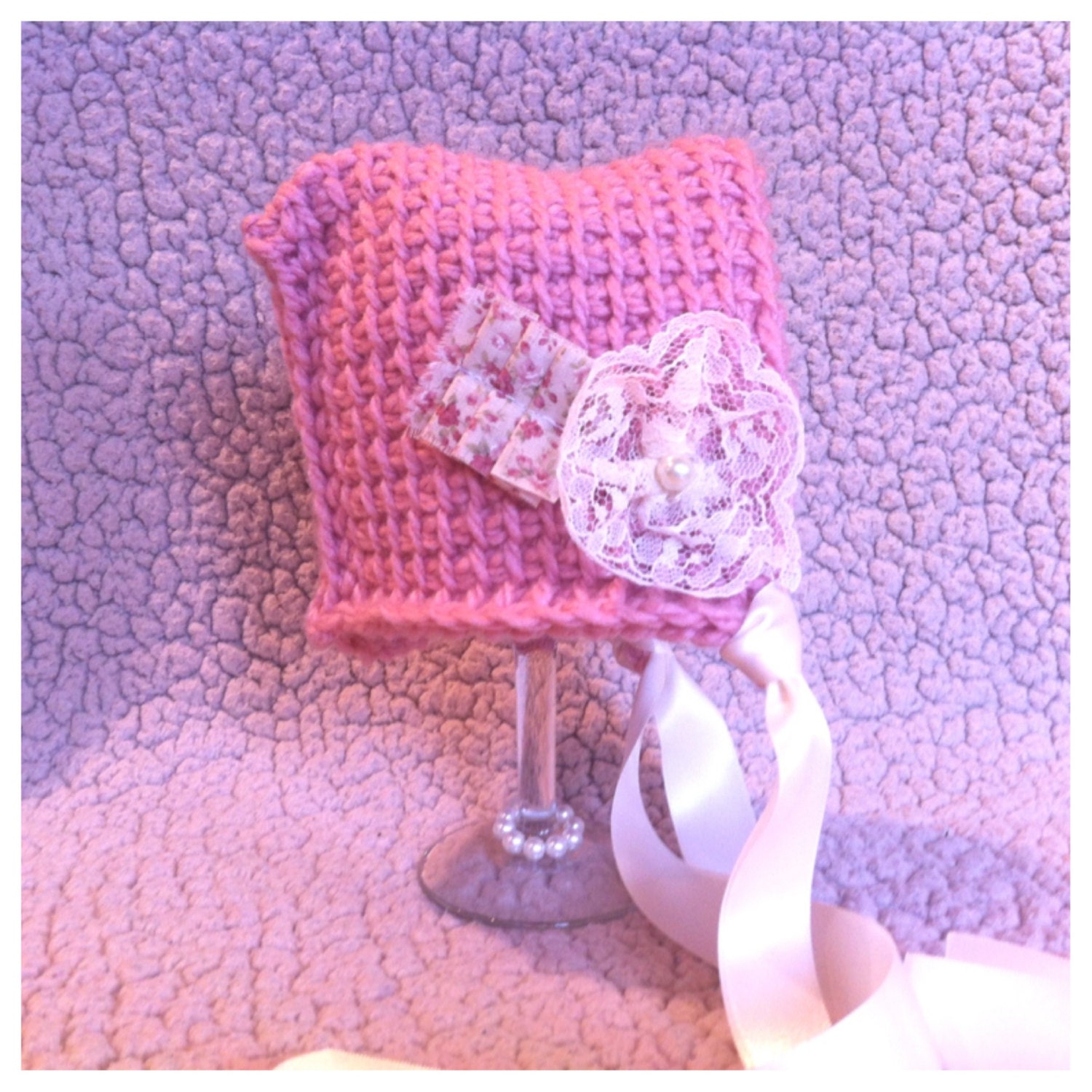 Newborn Baby Vintage Lace Pixie Bonnet Hat - Photography Prop RTS
