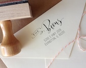 Custom Calligraphy Address Stamp -- Mixed Calligraphy and type - Rebel Stout Style
