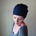 Navy Blue Head Scarf, Hair Wrap, Hair Accessory - Womens Headbands - Navy Blue Eyelet Hair covering, Turban