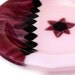 Fused  Glass Bowl Pink and Raspberry Swirl  with Chevron Motif LI 17