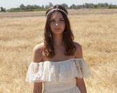 Off The Shoulder, Ivory, Vintage Wedding Dresses, lace - Grace
