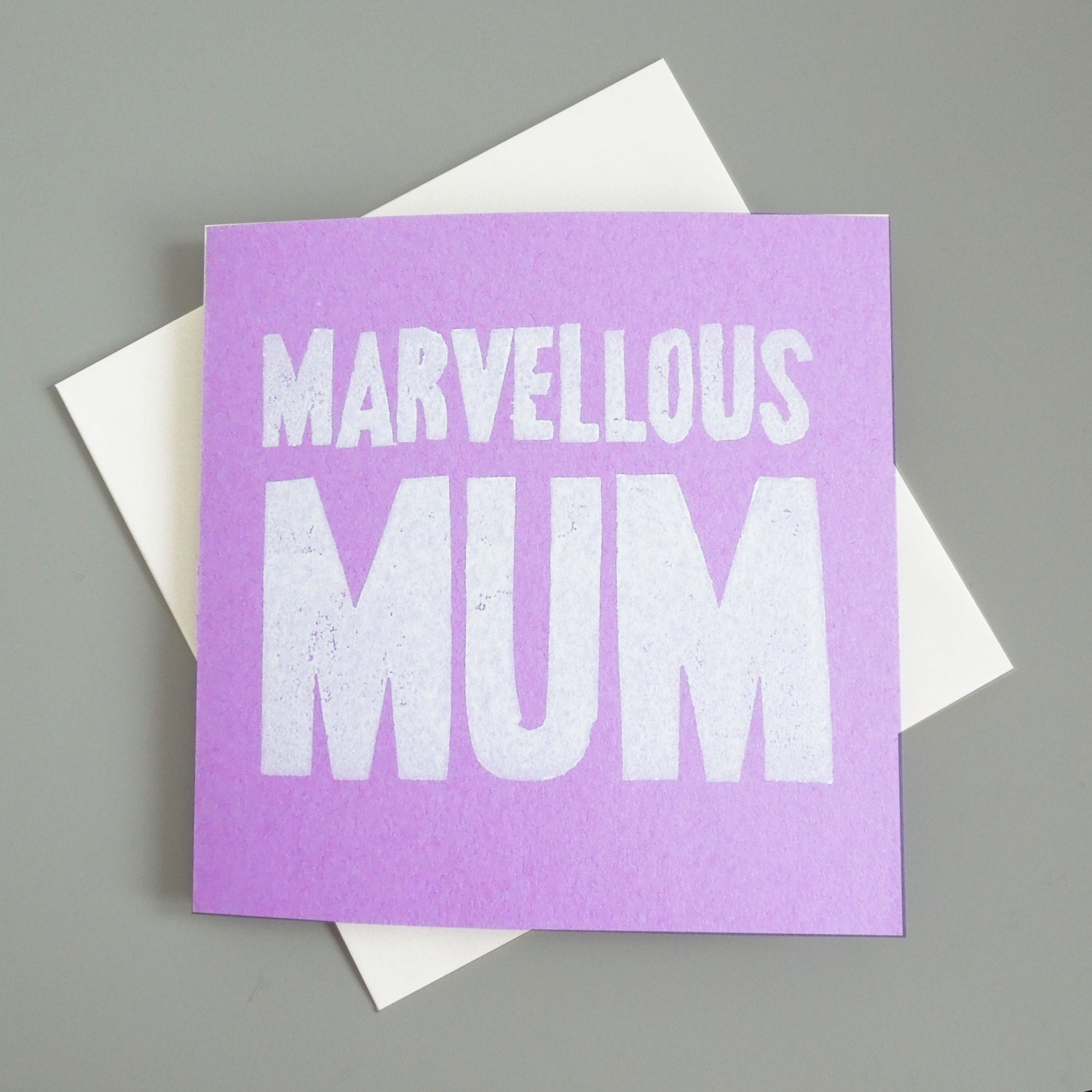 Marvellous Mum hand printed card