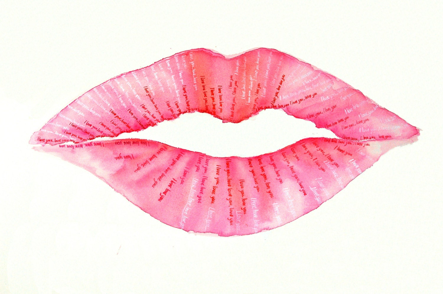 Kiss Pink Love Lips - The Kiss I Love You