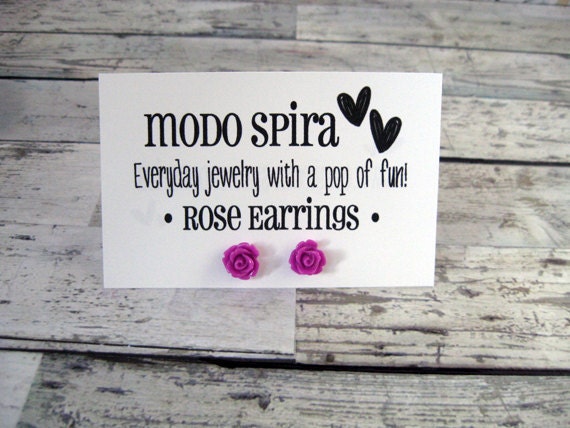 Magenta Rose Earrings