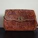 Vintage Leather Hand Tooled Shoulder Bag. Bohemian handbag.
