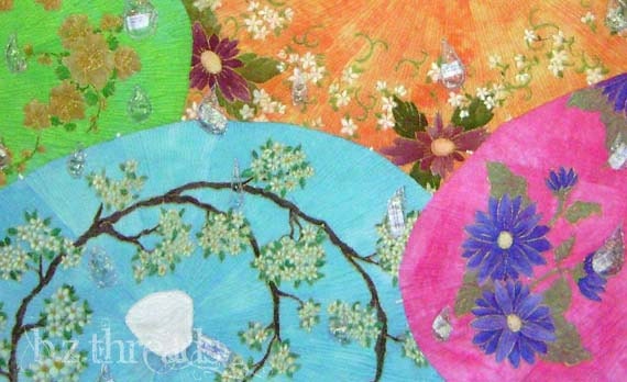Summer Rain Large Art Quilt
