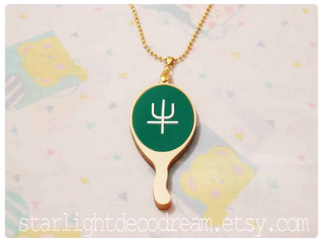 PRE ORDER Sailor Neptune Deep Aqua Mirror Talisman Sailor Moon Inspired Fanart Acrylic Necklace for Mahou Kei, Magical Girl Lover Fashion