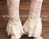 CREAM LACE Leg warmers or CHOOSE from 30 Colors Ruffle Bottom Stretch Lace Leg Warmers- One size fits most.