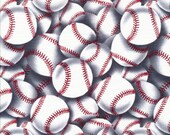 C85068 -Baseballs packed cotton  fabric - 1 yard