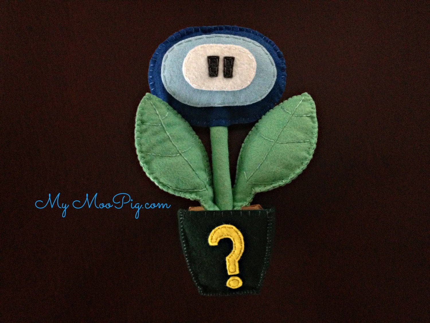 Peppermint Potted Ice Flower with Question Mark Flower Pot - READY TO SHIP