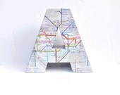 London Underground Tube Map 3D Freestanding Letters Any Amount Handmade Initial Number Custom Homeware Ornament