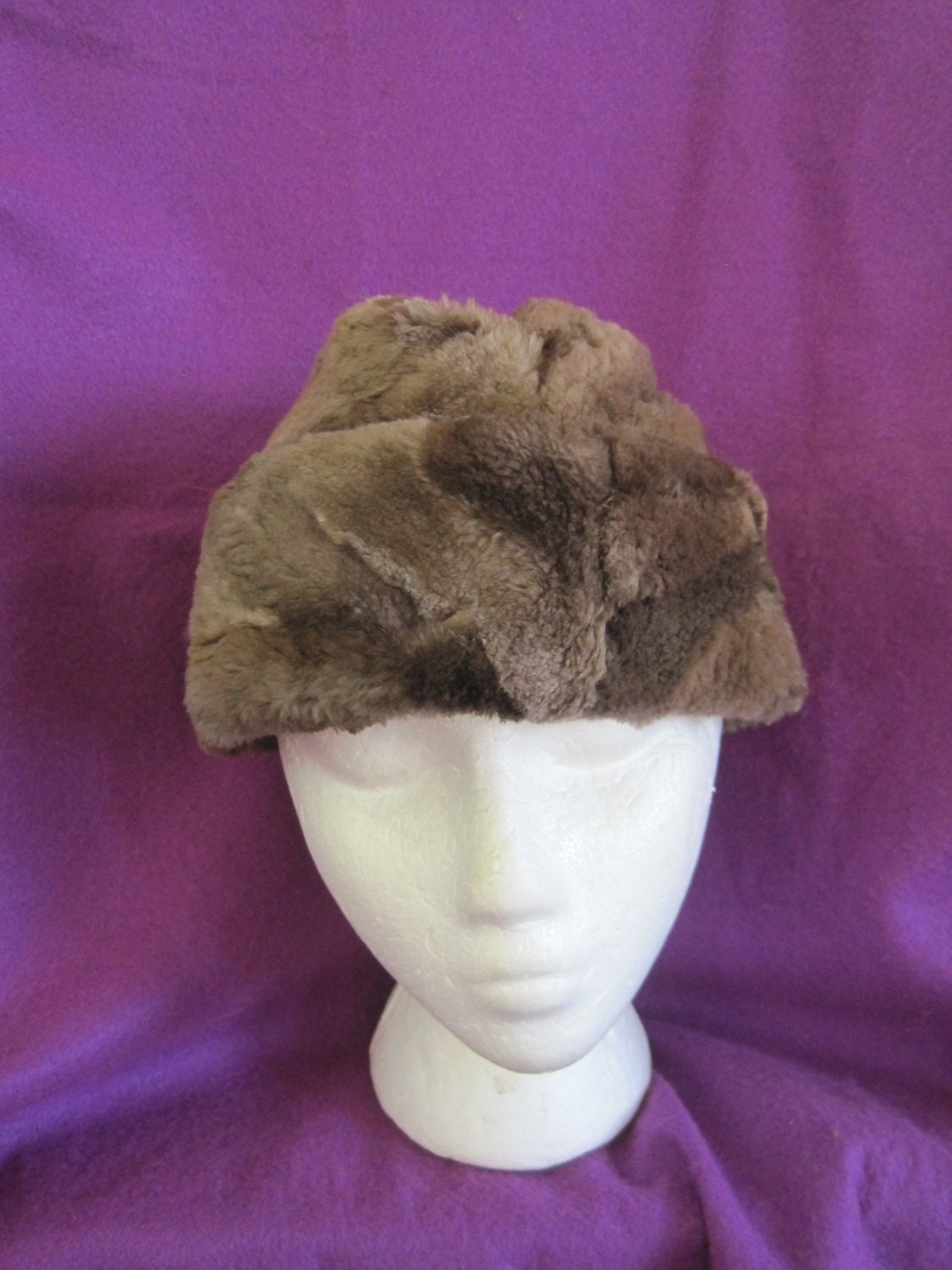 Vintage 1960s 1970s Beaver Fur Hat by North King Taupe Brown Unisex Medium Fedora Style Mad Men