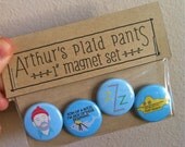 Life aquatic, steve zissou, team zissou, bill murray, bill murray art, magnet set