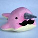 Narwhal Plush - with Mustache and Monocle - Medium - MADE TO ORDER (Choose colors)