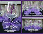 Monogrammed Vine font wine glass - for your bridal party or any occasion