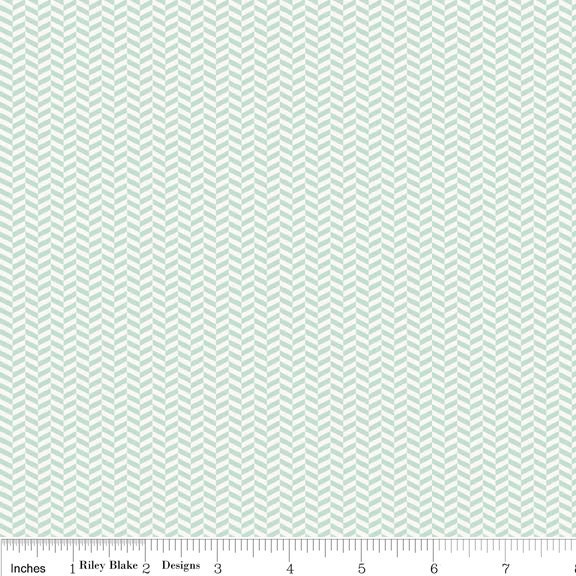 Changing Pad Cover - Riley Blake - Green Herringbone