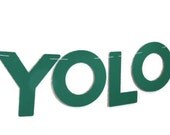 YOLO Banner, You Only Live Once, Dorm Room Decoration, Bedroom Wall Decor, Emerald Green Paper, Green Photography Prop