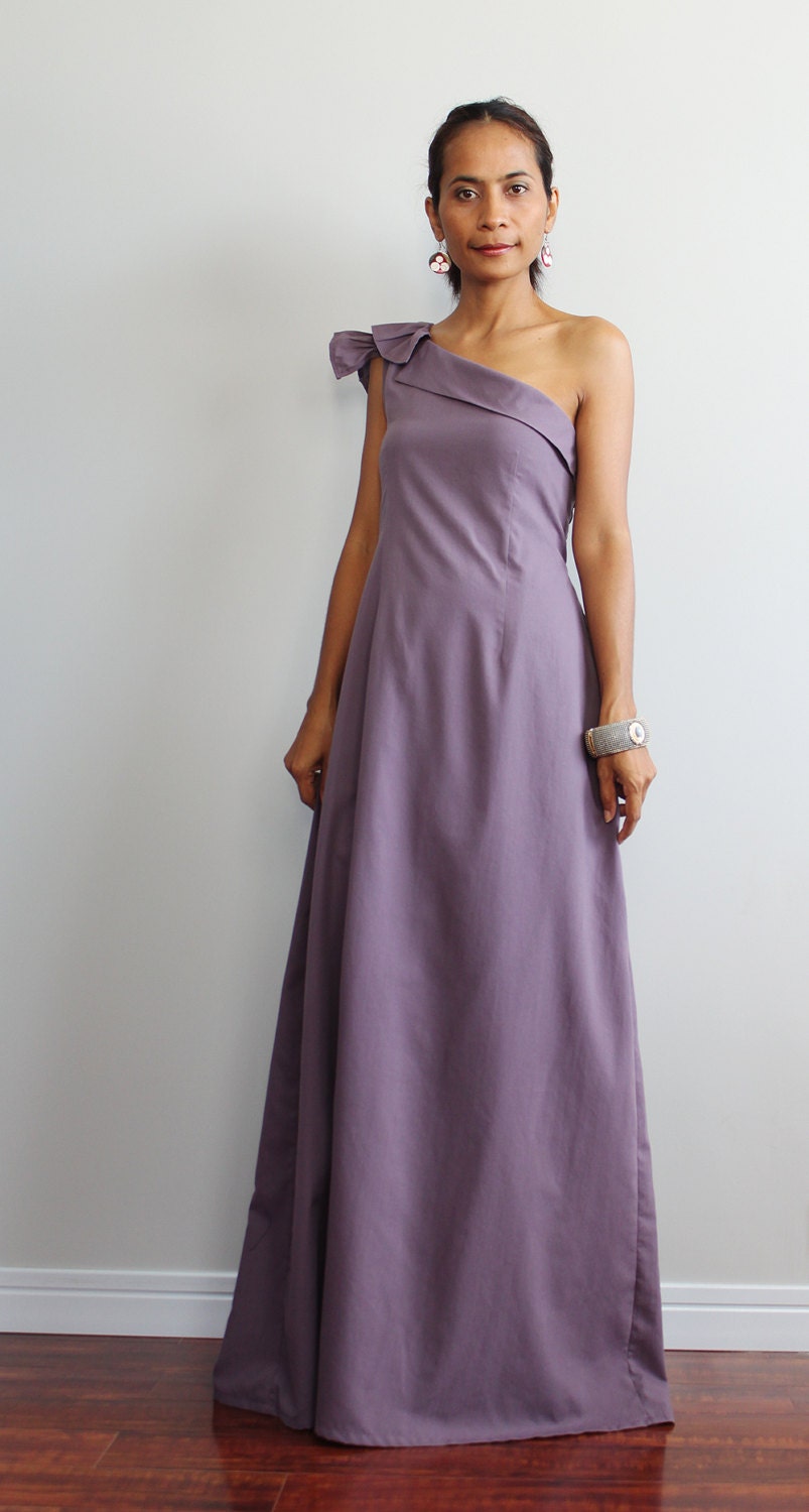 Purple Maxi Dress - One Shoulder Bridesmaid Dress : True Elegance Collection II