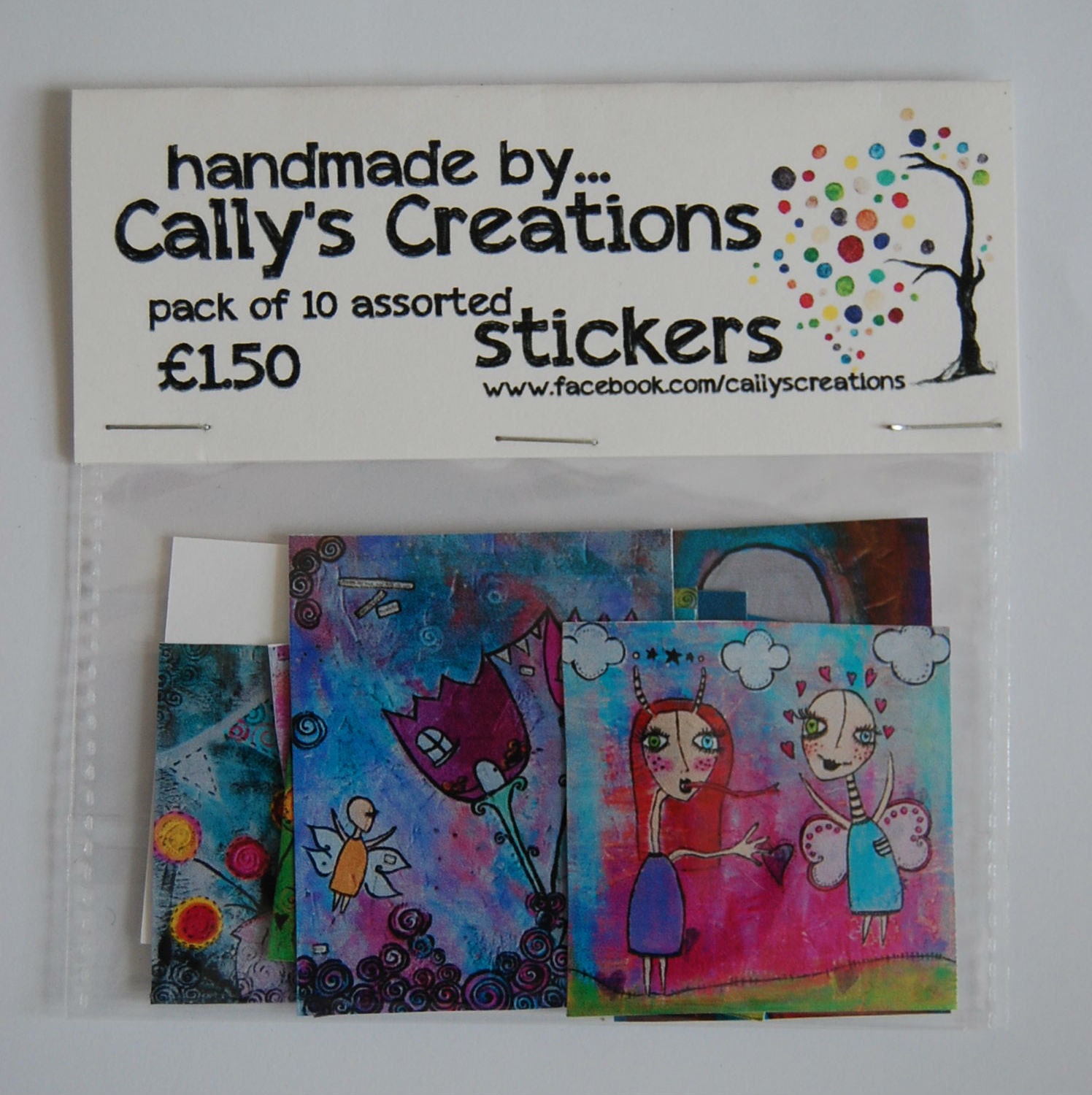10 pack of assorted Cally's Creations stickers.....Original Artwork Designs
