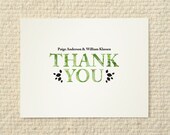 Wedding Invitation Thank You card - Rustic Woodland Tree - DIY Printable PDF Template - folded card -green