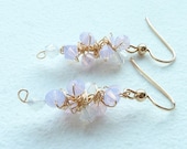Pastel Opal Earrings Pink White Romantic