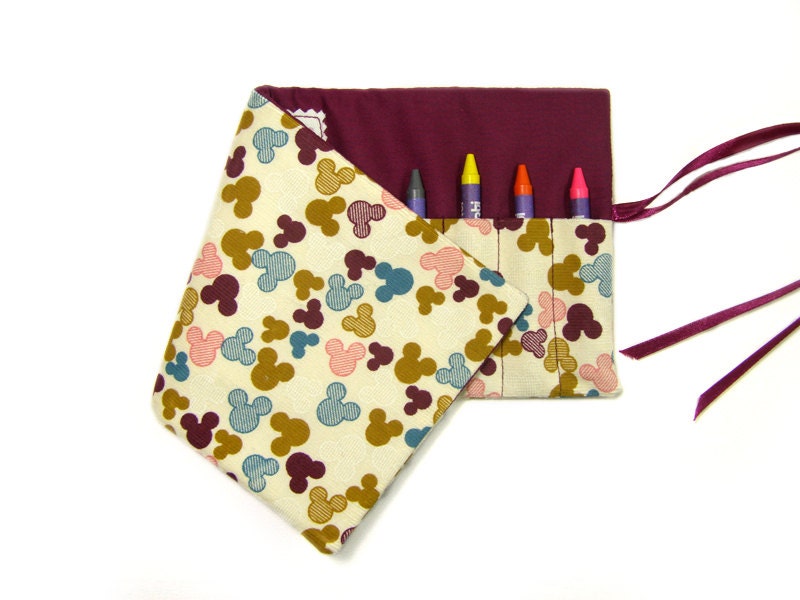 Crayon Roll - Perfect for your artist child - Cotton Fabric - Back to School