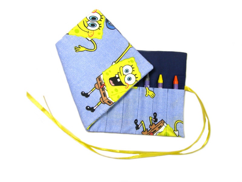 Crayon Roll - Perfect for your artist child - Cotton Fabric - Back to School